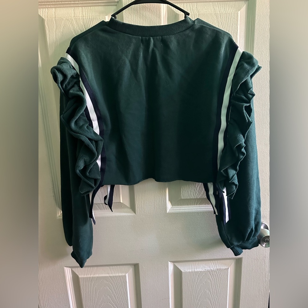 Green Ruffle Sweater - Picture 8 of 10